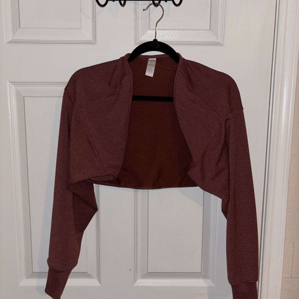 Balance Athletica Women's Burgundy cropped sweater/cardigan